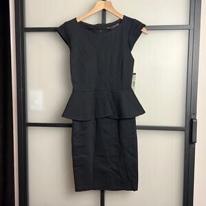 NWT Alice + Olivia Peplum Black Dress Size 4